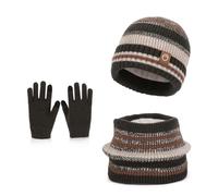 AYPOW Ensemble de Bonnet Écharpe Gants 3 en 1 pour 3-8 Ans Enfant, Chaud Tricoté Chapeau Tour de Cou Écran Tactile Gants avec Doublure,Épaissir Accessoires Hiver Set pour Fille Garçon