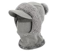AYPOW Hiver Chaud Tricoté Bonnet Et Ensembles De Cache-Cou, Cagoule Bonnet Femme Hiver Chaud Balaclava éCharpe à Capuche Chapeaux Avec Doublure polaire Masque Facial Pour Les Sports De Plein Air
