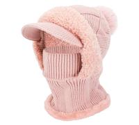 AYPOW Hiver Chaud Tricoté Bonnet Et Ensembles De Cache-Cou, Cagoule Bonnet Femme Hiver Chaud Balaclava éCharpe à Capuche Chapeaux Avec Doublure polaire Masque Facial Pour Les Sports De Plein Air