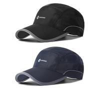 AYPOW Lot de 2 Casquette Homme Baseball, Ultralégère Pliable Sport Outdoor Casquette Running Homme, Casquette Homme Noir per Running Golf Cyclisme Randonnée