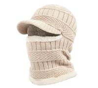 AYPOW Winter Bonnet Bonnet Balaclava en Tricot avec Cache-Cou Flexible, Masque Unisexe Coupe-Vent Ski Chaud pour Sports de Plein Air