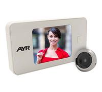 AYR 752 Judas numérique de porte avec écran LCD de 3,2" blanc et chrome | Judas de porte blanc chromé, portes 38-110 mm, 2 piles AAA incluses, enfants et grands, vision 105°