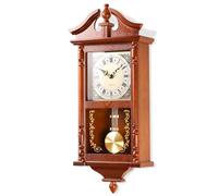 AYRELY® Horloge Murale Vintage 64.5 cm avec Pendule et Carillon, Sonnerie Heures et Quarts d’Heure, Cadre en Bois d’Hévéa, Grande Horloge Classique pour Salon et Décoration Maison Élégante