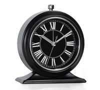 AYRELY® Réveil en métal de 10,2 cm, silencieux, sans tic-tac pour chambre à coucher, petite horloge de bureau avec fonction lumineuse, horloge de table pour décoration de salon, décoration d'intérieur