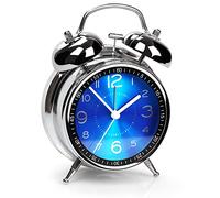 AYRELY® Réveil super puissant pour adultes qui dorment lourd, design rétro, 10,2 cm, silencieux à quartz sans tic-tac avec rétroéclairage, cadran en métal, parfait pour chambre à coucher et chevet