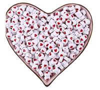 Ayrsjcl Perles Cardiaques Acryliques 100pcs avec Lettres Alphabet Perles pour Bracelet À Main Collier Accessoires Bijoux