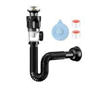 AYRTEGI VNJUGF Rallonge de Tuyau d'évier Extensible, Tube de Drainage Flexible for évier, Tuyau d'extension coudé, Tuyau de Siphon en P for Salle de Bain et Cuisine wanglan(Compression Set)