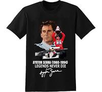 Ayrton Senna 1990-1994 Legends Never DIEE T-Shirt Unisexe Casual Tops Vêtements Noir, Couleur 08, XL