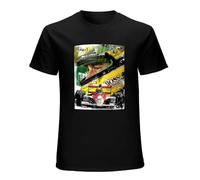 Ayrton Senna Artwork Mens T-Shirt Black Graphic Unisex Tee Shirt XL