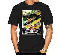Ayrton-Senna-Artwork-T-Shirt-Racing-Driver-Graphic-Camisetas Negro, Negro, X-Large