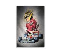 Ayrton Senna Impression sur toile Motif pilote de course Pour chambre à coucher, salon, bureau 20 x 30 cm