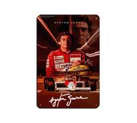 Ayrton Senna Plaque en métal vintage avec pilote de course légendaire de F1 pour pub, club, café, bar, maison, décoration murale rétro 20 x 30 cm