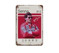 Ayrton Senna Plaque en métal vintage pour pub, club, café, bar, maison, décoration murale rétro 20 x 30 cm