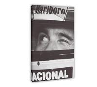 Ayrton Senna Poster sur toile pour décoration de chambre à coucher, bureau, chambre, cadeau (60 x 90 cm)