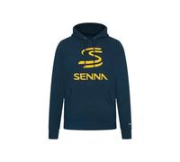 Ayrton Senna Sweat à Capuche Homme F1 Logo S (FR/ES, Alpha/Lettres, TTG, Taille Normale, Taille Normale, Bleu)