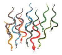 Aysatogc Lot de 12 petits serpents en caoutchouc réalistes - Faux serpent - Animaux en caoutchouc - Jouet pour enfants - Décoration d'Halloween - Poisson d'avril - Jouet anti-stress - Multicolore