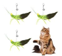 Aysatogc Lot de 3 jouets pour chat avec hochet et queue en plumes - Jouet interactif pour petits et grands chats