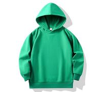 AYSDSKI Sweat à capuche pour fille - Couleur unie - Manches longues - Sweat ample avec poches - Automne - Hiver - Haut avec capuche - 1-12 ans, vert, 130
