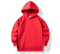 AYSDSKI Sweat à capuche pour fille - Couleur unie - Manches longues - Sweat ample avec poches - Automne - Hiver - Haut avec capuche - 1-12 ans, rouge, 150
