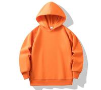 AYSDSKI Sweat à capuche pour fille - Couleur unie - Manches longues - Sweat ample avec poches - Automne - Hiver - Haut avec capuche - 1-12 ans, Orange, 120