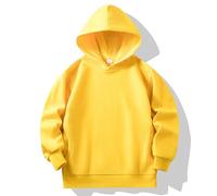 AYSDSKI Sweat à capuche pour fille - Couleur unie - Manches longues - Sweat ample avec poches - Automne - Hiver - Haut avec capuche - 1-12 ans, jaune, 110