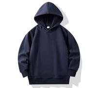 AYSDSKI Sweat à capuche pour fille - Couleur unie - Manches longues - Sweat ample avec poches - Automne - Hiver - Haut avec capuche - 1-12 ans, Marine, 150