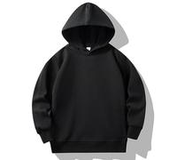 AYSDSKI Sweat à capuche pour fille - Couleur unie - Manches longues - Sweat ample avec poches - Automne - Hiver - Haut avec capuche - 1-12 ans, Noir , 100