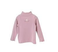AYSDSKI T-shirts à manches longues pour filles - Imprimé lapin Kawaii - Haut demi-col roulé - Couleur unie - Maillot de corps pour enfants - Automne - Hiver - Pull en coton - Manches longues - Pull