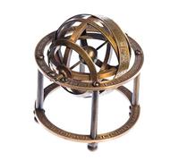 Aysha Sphère Armillaire en Laiton avec Pied 9 cm de haut - Décoration Steampunk Pirate ou Vintage