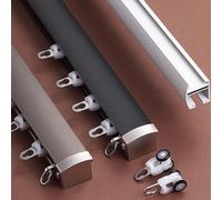 AYSMYGS Rail De Rideau, 1 2 3 4 5M Tringle à Rideaux pour Rideaux Lourds, Tringle De Séparateur De Pièces pour Douche, Glissement Doux Et Silencieux(Size:2.5m/8.2ft,Color:Mur-Champagne)