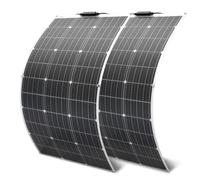 Aysolar 2PC 100W 12V Panneau Solaire Souple (200W) Monocristallin Panneau Solaire Flexible pour Camping-Car,Caravane,Bateaux, Van, Batterie 12V/24V et autres Surfaces Irrégulières