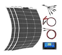 Aysolar 300W 12V Kit Panneau Solaire 3x100W 18V Monocristallin Panneaux Solaires Souple avec 30A Charge Contrôleur pour Camping-car, Toit, Maison,Caravane, Voiture, Bateau,Batterie