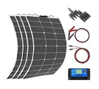 Aysolar 400W 12V Kit Panneau Solaire Souple 4x100W 18V Monocristallin Panneaux Solaires avec 40A Charge Contrôleur pour Batterie, Camping-Car, Camper, Van, Bateaux, Caravane