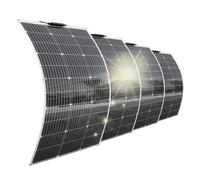 Aysolar 400W Panneau Solaire Souple 4 * 100W 12V Flexible Monocristallin Panneaux Solaires pour Camping-Car Camper Van Caravane Bateaux Batterie et autres Surfaces Irrégulières
