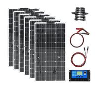 Aysolar 600W 12V Panneau Solaire Souple Kit 6pcs 100W 18V Monocristallin Photovoltaïque Panneaux,60A Contrôleur Solaire pour Maisons RV Bateau Voiture Caravane batterie