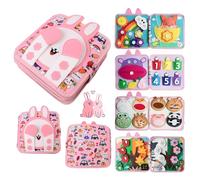 AYSOW Busy Board Montessori âge 1 an- Livre Occupé de Lapin Montessori,Jouet Éducatif Sensoriel Portable,Développe Motricité Fine,Jouets de Voyage pour Tout-Petits,Idée Cadeau Bébé Garçon Fille