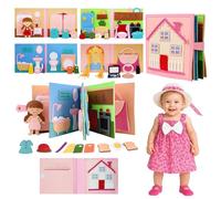 AYSOW Livre Sensoriel en Felt 3D,Livre d'Activités Montessori,Apprendre l'Autonomie (Habillage, Toilette),Jouet Éducatif 1-6 Ans,Apprentissage par Le Jeu,Cadeau Enfant Portable (Girls)