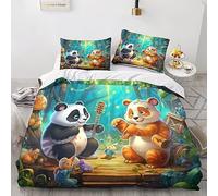 AYSUM Panda Literie Hypoallergénique Comfort Cover Respirant Linge De Lit Chaleur Housse De Couette Hygroscopique Parure De Lit pour Adultes Enfants King（220x240cm）