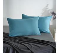 AYSW 18 Couleurs Lot 2 Taie d'oreiller 50x70 cm Bleu Lac Housse Oreiller Coussin pour Canapé Lit Fermeture Éclair Anti-Acariens Hypoallergénique Protège Oreiller Zip Microfibre