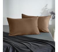 AYSW 18 Couleurs Lot 2 Taie d'oreiller 50x70 cm Café Housse Oreiller Coussin pour Canapé Lit Fermeture Éclair Anti-Acariens Hypoallergénique Protège Oreiller Zip Microfibre