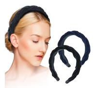 AYSYR 2 Pièces de Bandeau de Cheveux en Velours pour Dirndl,Bandeaux de Cheveux Vintage pour Femmes,Bandeau de Cheveux en Velours à Croisillons,Élastique Rockabilly