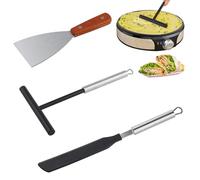 AYSYR 3 Pièces Ustensiles de Cuisine,avec 1 Spatule Cuisine,1 Spatule Crepe et 1 Râteau à Crêpe Etaleur Crepe,Ensemble de Spatuleen en Acier Inoxydable,Cuisine Accessoires pour DIY