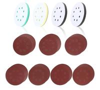AYSYR 35 Pièces Disque a Poncer 125mm avec 4 Pièces Éponge de Ponçage(8 Trous),Disque Abrasif 125mm pour Meuleuses D'Angle,Têtes de Ponçage à Disque Volant Tampon D'Interface pour DIY
