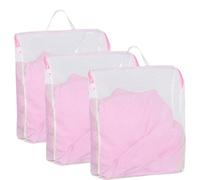 AYSYR Lot de 3 sacs à linge pour machine à laver, 50 x 60 cm, avec structure en nid d'abeille, réutilisables, grand filet à linge avec fermeture éclair et poignées, pour vêtements encombrants
