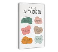 AYTREDF Impression sur toile « Daily Gratitude, Family », Therapy Office Decor, Growth Mindset, Calm Corner, School Psychology - Décoration pour chambre à coucher, bureau, chambre - Cadeau 30 x 45 cm
