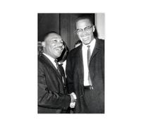 AYTREDF Impression sur toile Malcolm X et Martin Luther King Jr Rare (2) pour décoration de chambre à coucher, bureau, chambre, cadeau 30 x 45 cm