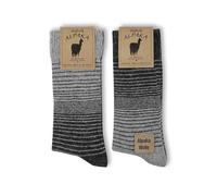 Aytuğ Çorap Lot de 2 paires de chaussettes en alpaga pour homme et femme - Chaudes et hypoallergéniques - Chaussettes d'hiver, Gris et gris anthracite (modèle 3098), 43-46