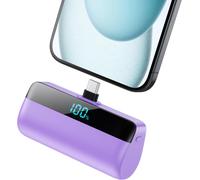 Ayu-Batterie Externe 5200mah Pour Iphone 16/15 Series, Pd Charge Rapide Usb C Power Bank Avec ¿¿Cran Lcd Chargeur Portable Compatible Avec Iphone 16/15 Plus Pro Max, Samsung S24/23, Huawei Etc-Pourpr