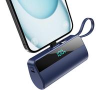 Ayu-Batterie Externe Pour Iphone, 5500mah Mini Power Bank Avec Câble Usb C Intégrés, 20w Pd Charge Rapide Chargeur Portable Écran Lcd Batterie Portable Compatible Avec Iphone 16/15/14/13/12/11/X/8/7-
