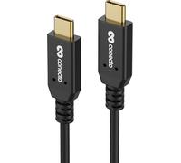AYU-, câble de charge USB-C vers USB-C, USB 2.0, fonction de charge rapide, connecteur plaqué or, E-marker, 480 Mo/s, 5 A/100 W, gaine PVC, noir, 0,50 m